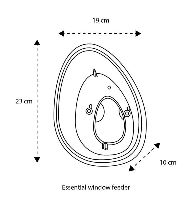 essential fenster futterhäus 25cm fibrous grey